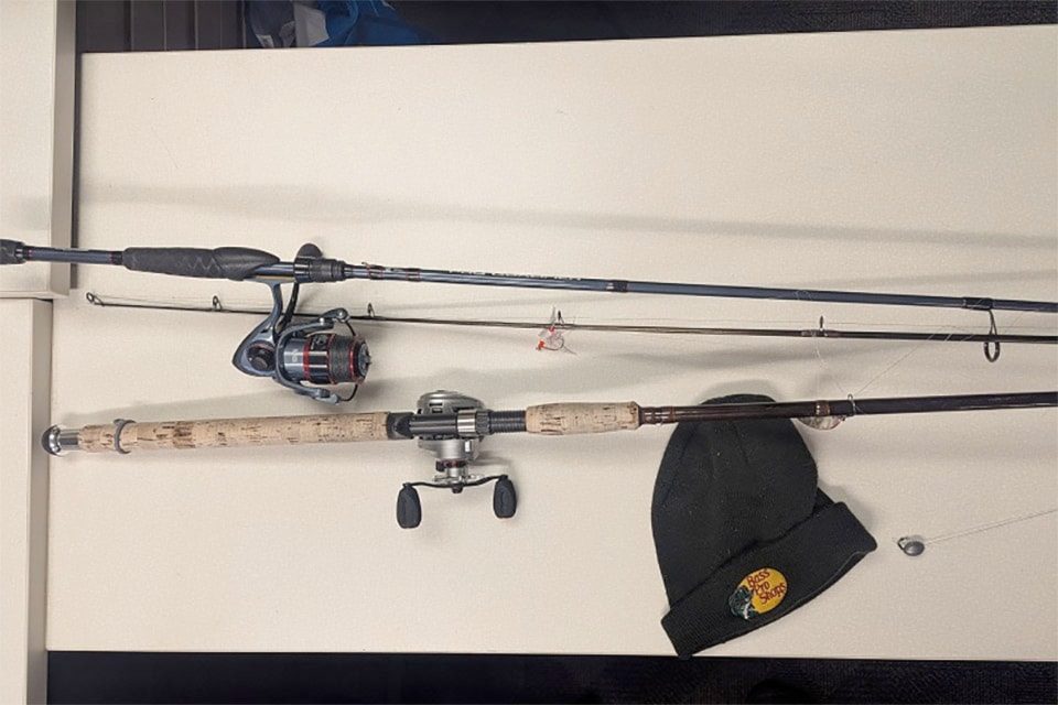Chilliwack RCMP found these fishing items near the scene of a possible drowning on the Vedder River on Saturday, Jan. 18, 2025. 