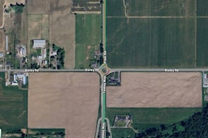 Motorcyclist crashes after slipping on diesel in Chilliwack roundabout
