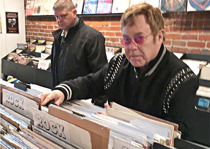 Elton John spotted on the hunt for rap music in a Vancouver record store