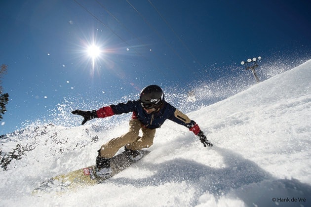 Jeremy Jones snowboarding at Squaw Valley