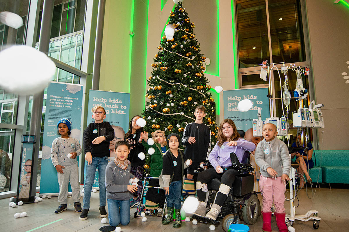 PHOTOS Patients pelt doctors with snowballs, all for BC Children’s