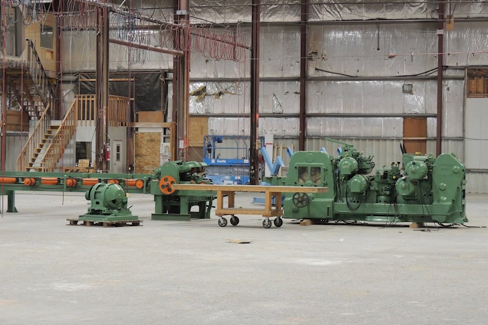 A lumber planer has been installed at the former Metric Modular site as PowerWood works on moving from Surrey to Agassiz. Established in 1995, the red cedar product manufacturer will have plenty of room to grow in Agassiz, said co-owner Jake Power. (Adam Louis/Observer)