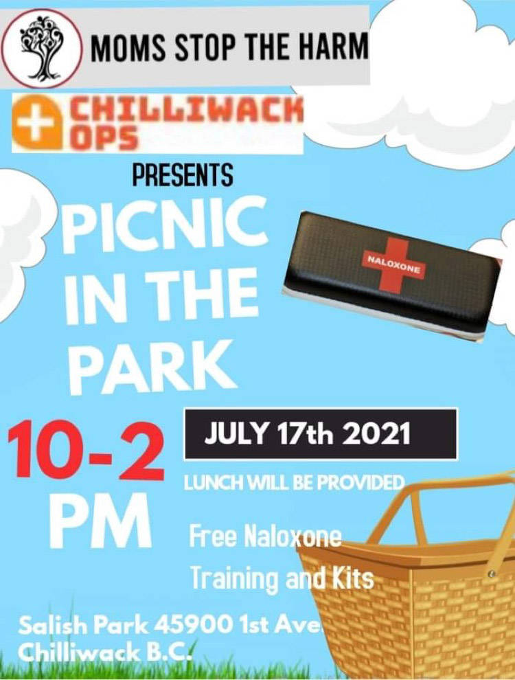 The Chilliwack Overdose Prevention Society and Moms Stop the Harm are hosting their Picnic in the Park event this weekend.