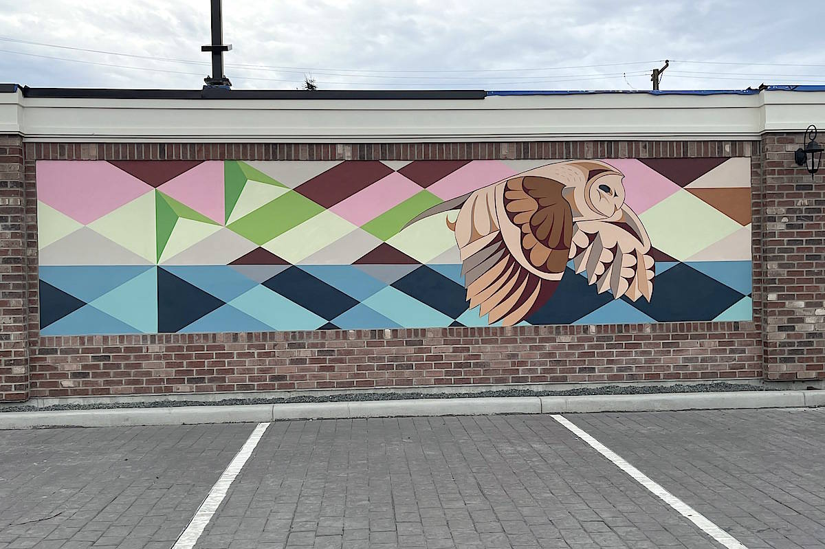 Mural by Carrielynn Victor in District 1881 parking lot. (Jennifer Feinberg/ Chilliwack Progress)