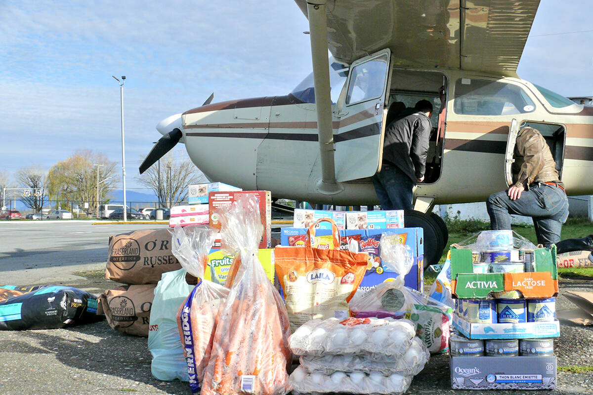 One volunteer described the process of fitting supplies into a small plane as Tetris as the volunteer flood relief effort continued on Sunday, Nov. 21.(Dan Ferguson/Langley Advance Times)