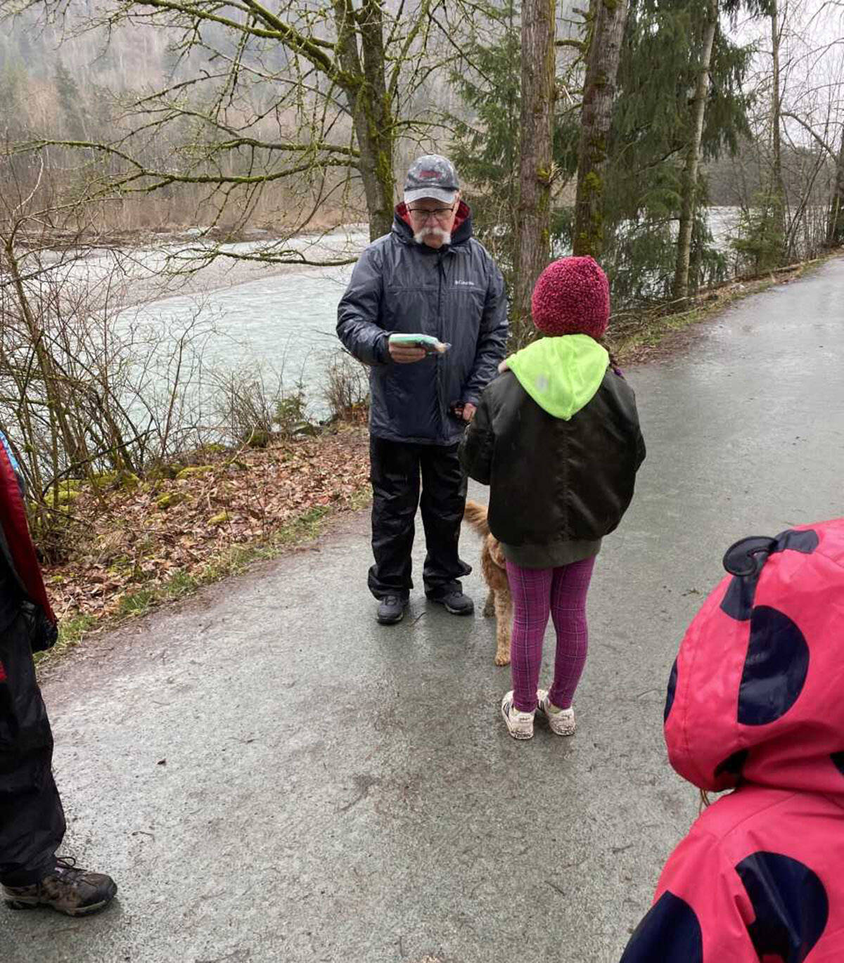 Grade 3 students from Watson Elementary were out at Vedder Park on Thursday, March 17, 2022 doing their kindness project. (Shelley Burke photo)