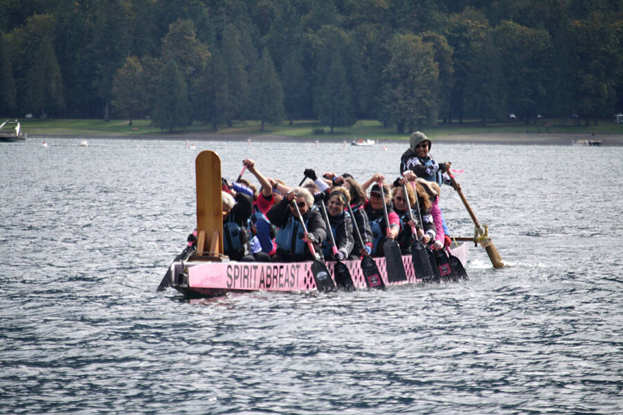 Spirit Abreasts last paddle on Cultus Lake in September of 2019. (David Arthurs photo)