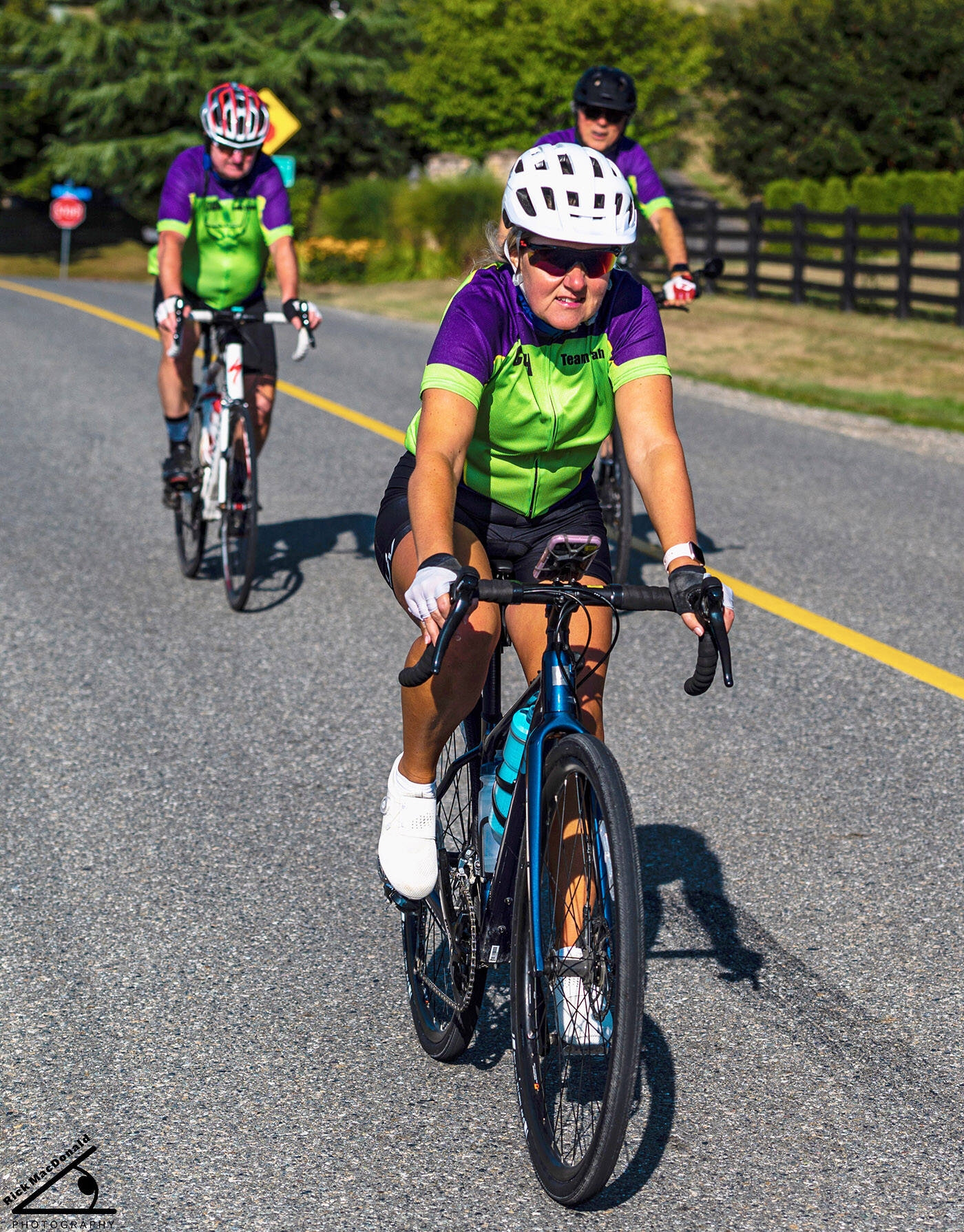 Janet Janzen of Chilliwack rides the 100-kilometre route in the Tour de Cure fundraiser for BC Cancer Foundation on Aug. 28, 2021. (Rick MacDonald Photography)