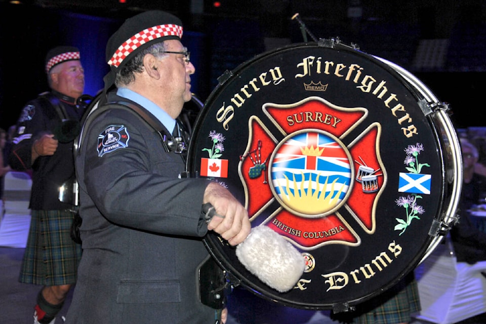 A contingent of Township of Langley firefighters and some 400 guests came together at the Langley Events Centre Saturday night for the fourth annual Mayor’s Charitable Gala. (Roxanne Hooper/Langley Advance Times)