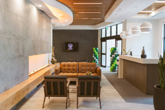 The front concierge area of The Hawthorn, a show-stopping, attractive welcome to any visitor. Photo courtesy Elim Housing