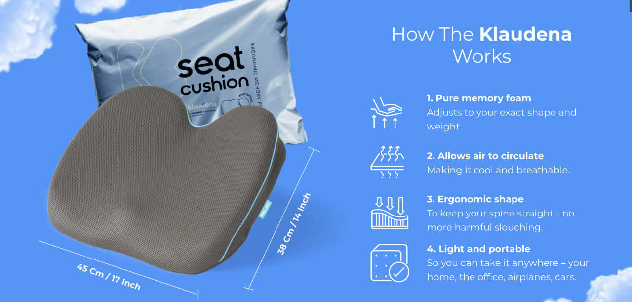 Klaudena Seat Cushion Reviews: Real Ergonomic Seat Cushion to