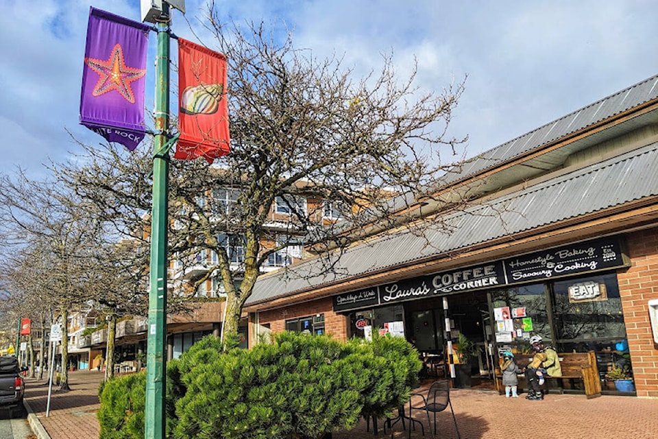 Police arrested one man outside Laura’s Coffee Corner on Tuesday (March 21, 2023), following reports of a man brandishing a knife. (City of White Rock file photo)