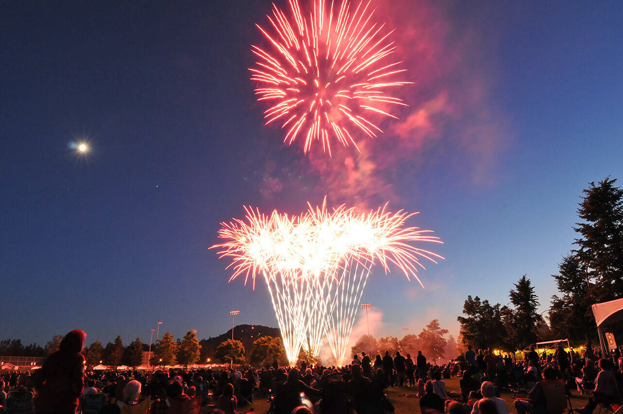 Chilliwacks Canada Day fireworks display in 2017. (Jenna Hauck/ Chilliwack Progress file)
