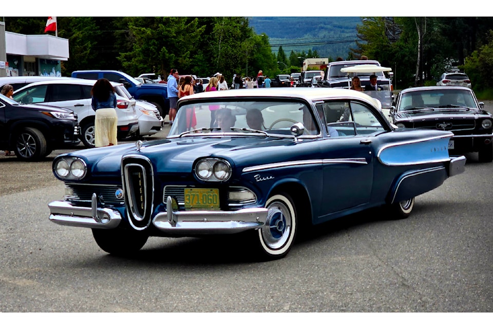 Peter Pelton of Clearwater escorted his grandson Jaden Phillips and Jaden's girlfriend  Alyia-Mykal in his 1958 restored Edsel during the Clearwater grad parade on June 15. 