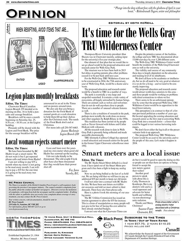 Times wins first for Best Editorial Page - Clearwater Times