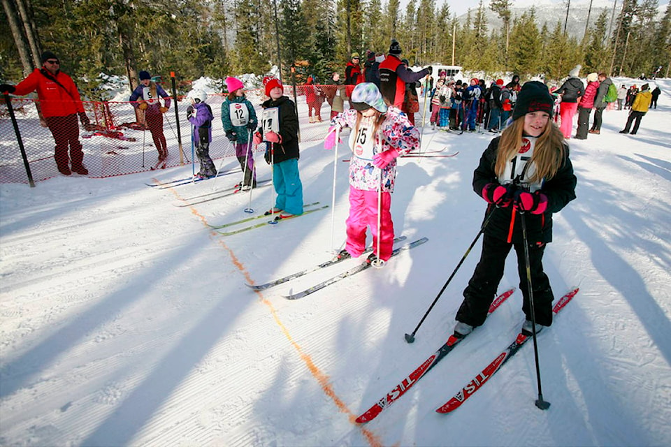 SD 73 Students participating in the 2020 Andy Aufschnaiter Memorial Cross Country Ski Race in Blue River. Blue River Elementary School and Mike Wiegele Helicopter Skiing invited School District 73 students (from Kindergarten to Grade 7) from the North Thompson Valley, including Valemount to the annual Andy Aufschnaiter Memorial cross-country ski race on Feb. 20. Photo by Mikael Kjellstrom
