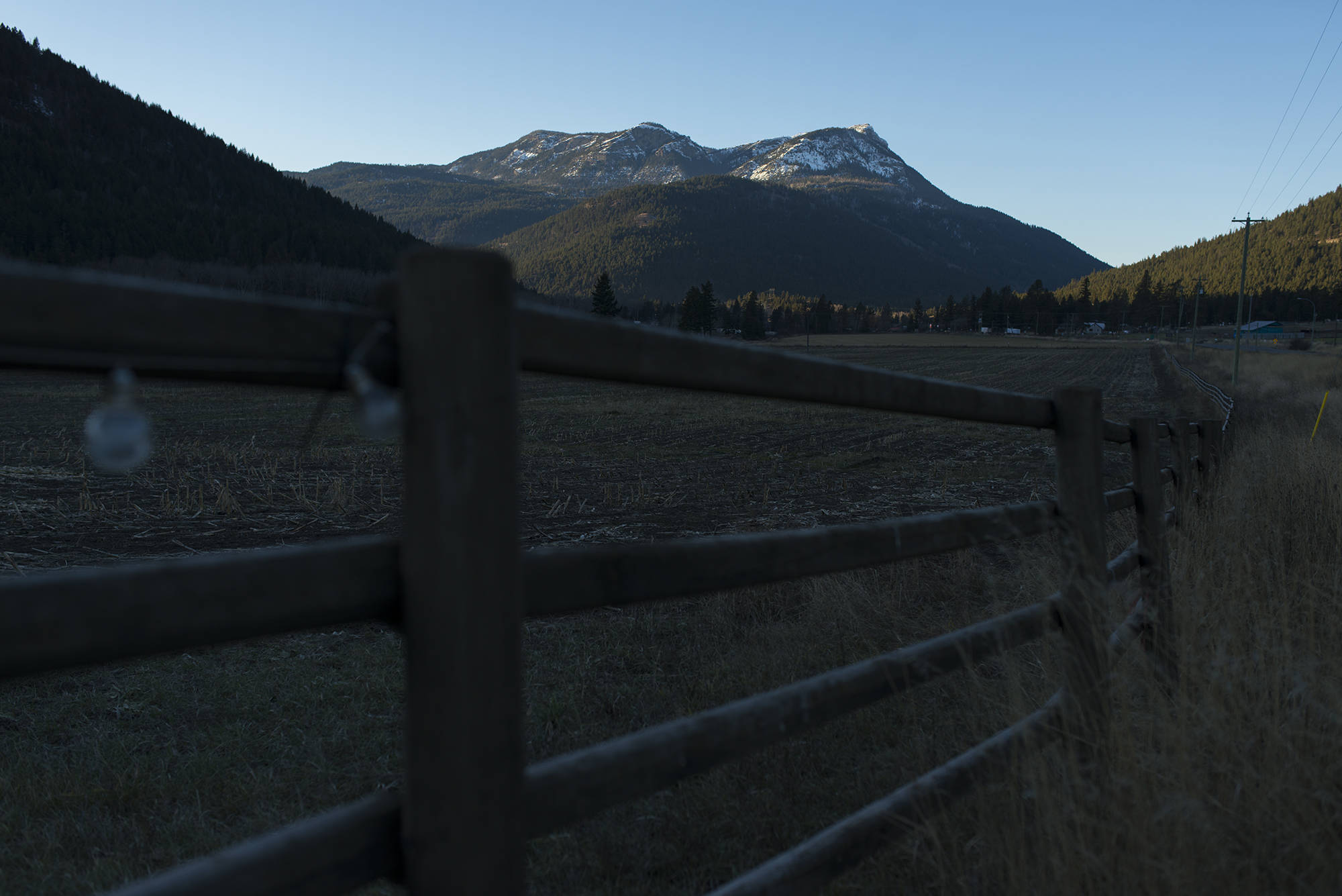 The light leaves Tazo Farms in Falkland, marking the end of another day. (Phil McLachlan - Black Press Media)