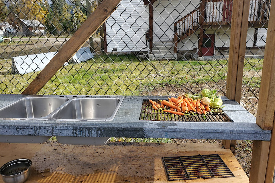 With funding from the North Thompson Communities Foundation, supplies from Wells Gray Home Hardware and time put in my volunteers, a washing station was installed over the summer at the Blue River Community Garden. (Submitted photo)