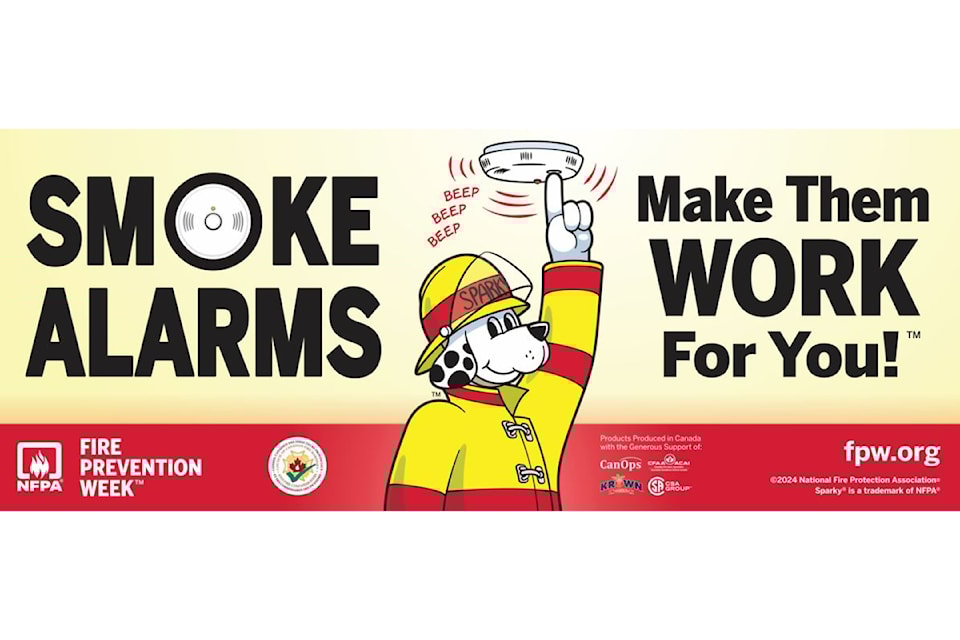 Fire Prevent Week (Oct. 6–12) stresses having working smoke alarms as this year's theme. 