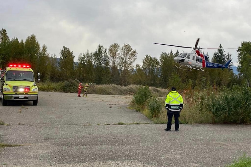 Another medivac air transfer occurred on Sat. Sept. 28 from the Blackpool Fire Rescue helipad in the North Thompson. A patient from Blue River required advanced medical treatment and was flown to Royal Inland Hospital in Kamloops. 
