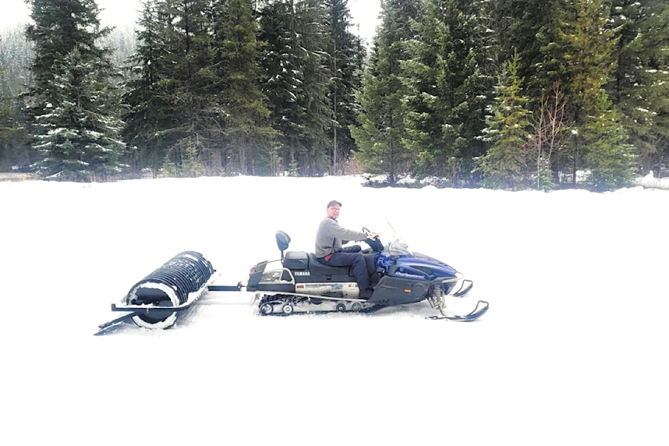 Barriere Outdoor Club member, Steve Rainer grooming trails ahead of the Barriere Grade 7 class-cross country lessons starting on January 23, 2025.
