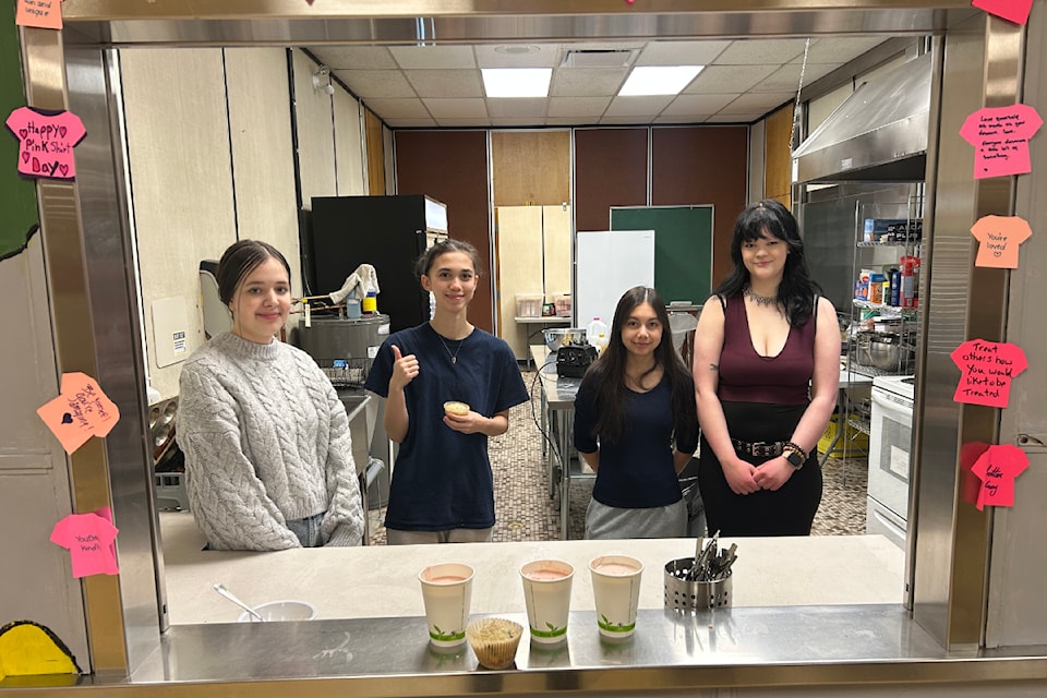 Breakfast Program: A number of CSS student helpers put on breakfast for their peers. They arrives at school just after 7 a.m. and made fresh muffins and smoothies in early March.