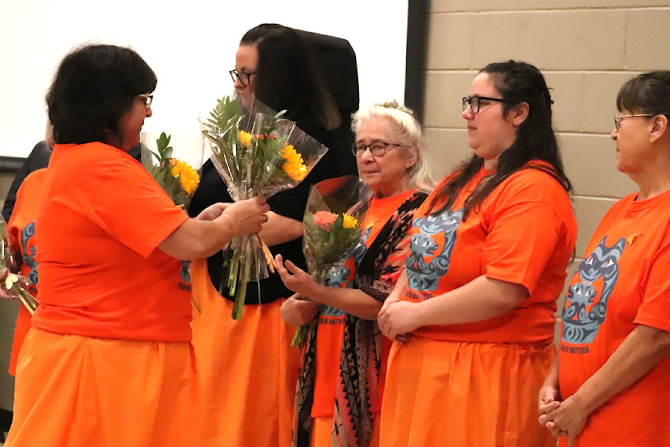 Executive Director of the North Thompson Aboriginal Cultural Centre Society (NTACCS) in Clearwater thanks volunteers during the National Day of Truth and Reconciliation on Sept. 30.