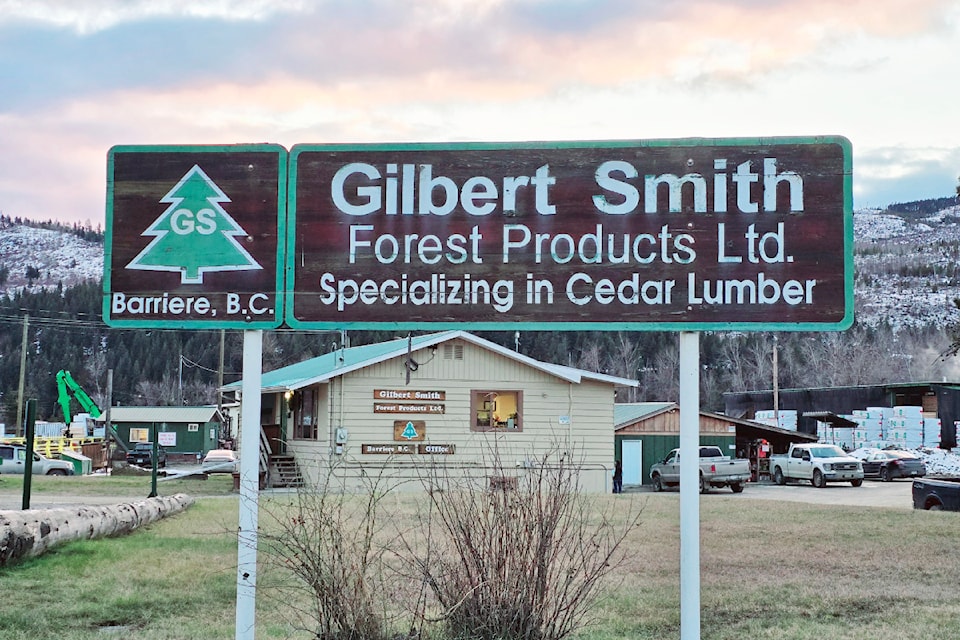 Gilbert Smith Forest Products Ltd. in Barriere is one of 11 communities to receive a portion of the province's manufacturing jobs fund. 