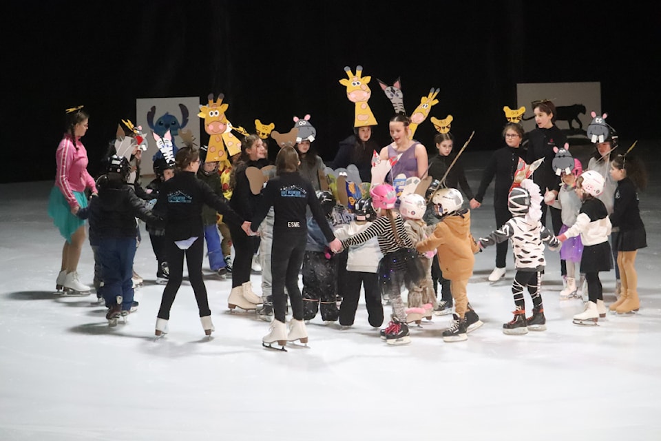 Children from the Canskate program perform the Circle of Life from Lion King on March 6 for the 'Animation' themed Raft Mountain Skating Club year end gala. 