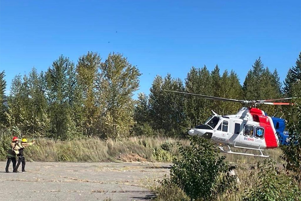 First air ambulance emergency medivac at 10:30 a.m. on Sept. 17 ready for meet up with ground ambulance during ER closure at Dr. Helmcken in Clearwater.