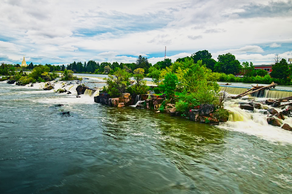 Enjoying Idaho Falls with John Enman on the way to Yellowstone Park in June.