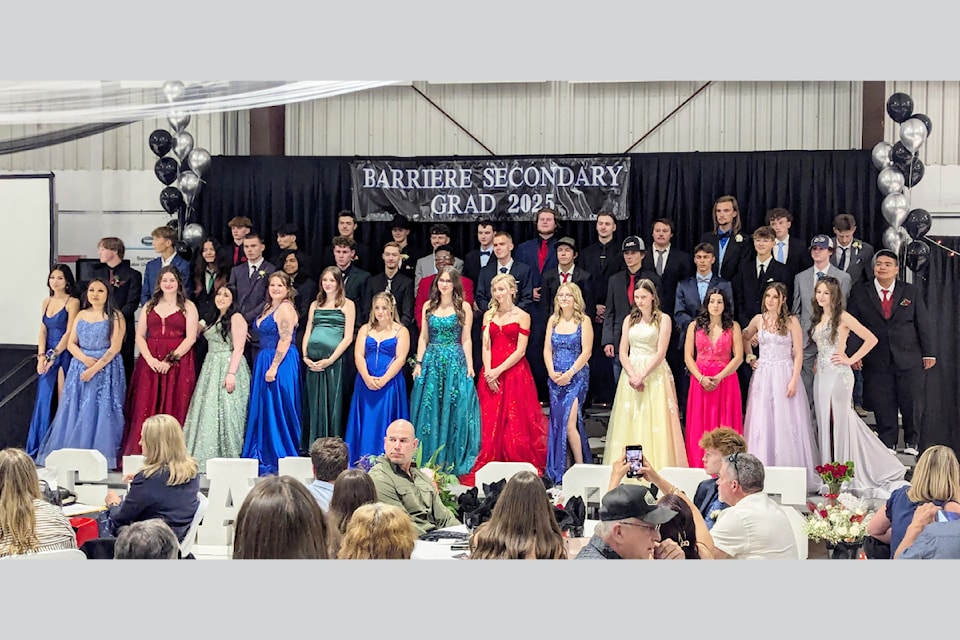 The Barriere Secondary Graduation Class of 2025 on June 14 during their formal prom banquet at the Barriere Curling Rink arena.