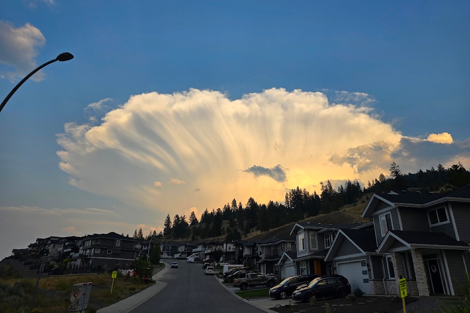 Strange cloud formation above Juniper Ridge in Kamloops on August 4, 2024.