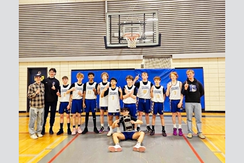 The BSS junior boys Cougars basketball team won the West Zone Championship finals at Barriere Secondary on Feb. 15 with a score of 83 over 26 against the Ashcroft Rams. 