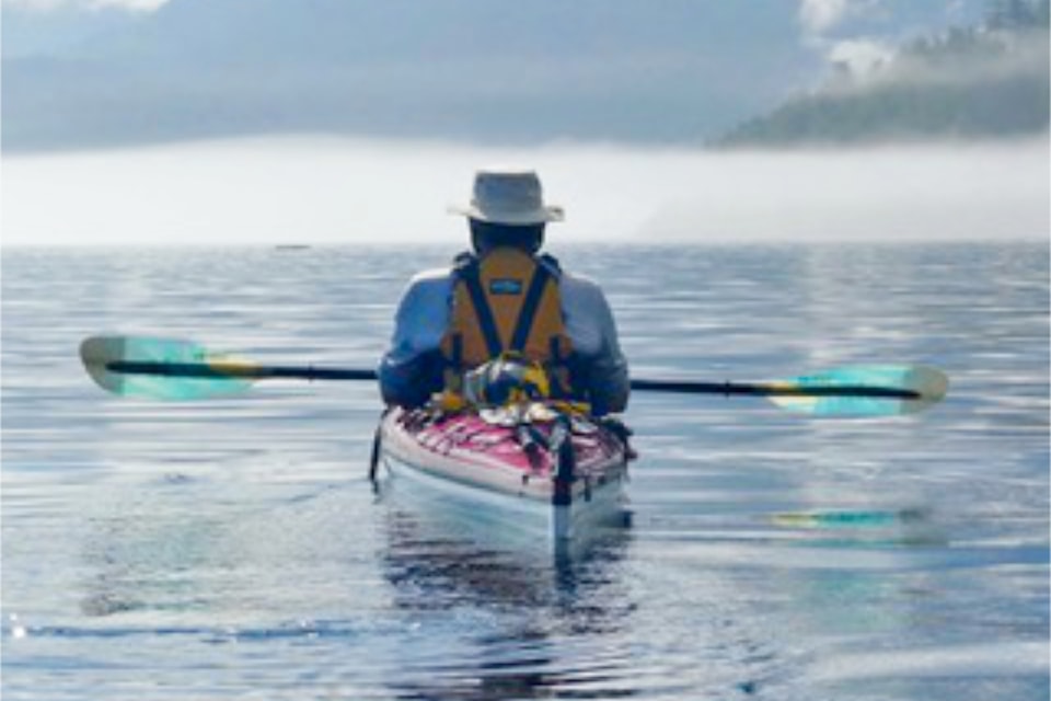 Ramblings and Musings columnist and district councillor in the North Thompson, Ken Matheson training off the West Coast of B.C. for his upcoming 500 kilometre paddle in June 2025. 