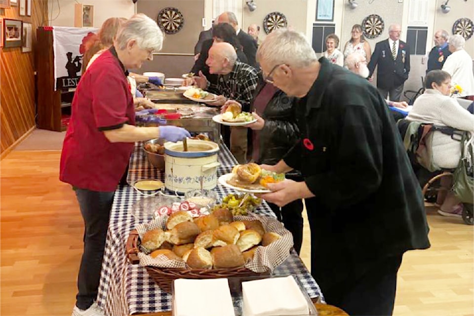Legion 259 volunteers in Clearwater worked throughout the day on Nov. 2 to prepare a roast beef dinner to honour those who serve. 