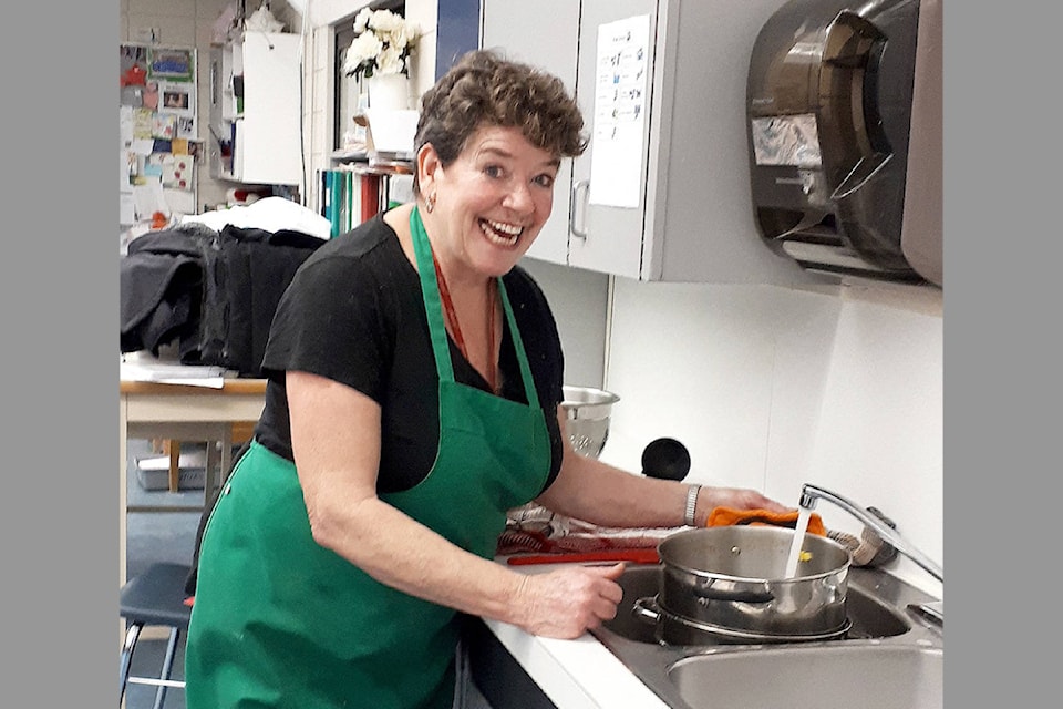 Laura Mairs oversaw the meal preparation for the annual Christmas lunch at Barriere Secondary.
