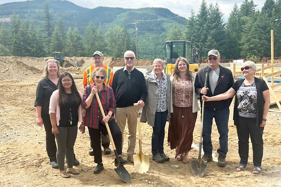 A ground-breaking ceremony was held in Clearwater on July 3 at the site of the Phase II affordable housing project now underway. (From L - R): Back - Kerry Milner-Cairns YCS, front - April Christensen YCS, back -Terry Cawley, front with shovel, YCS director Louise Weaver, YCS chair Jack Keough, YCS director Deb Rainer, YCS CEO Christine Peterson, YCS director Karl Rainer and YCS director Leslie Groulx. 