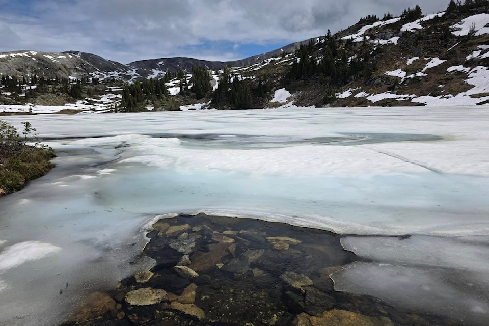 Spring melt in the Trophy Mountain Range in Wells Gray Country Saturday June 14, 2025.