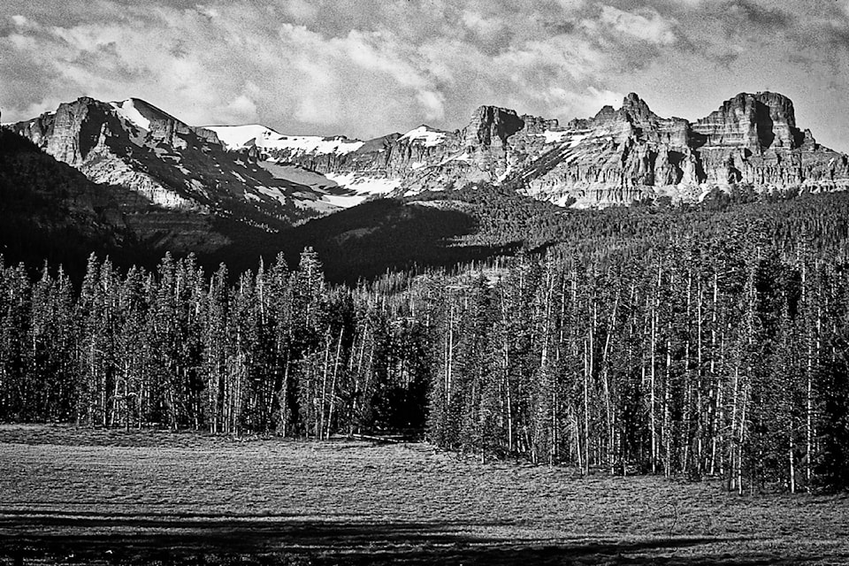 The Teton Mountain range in Wyoming in July of 1978 where John Enman recalls travelling to a photography workshop in wilderness photography by instructor / author Boyd Norton. 