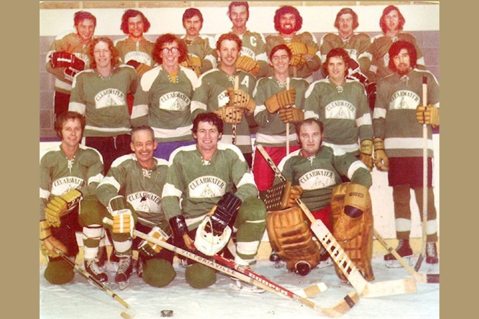 Members of the Clearwater Timber Products team pose for a team photo at the North Thompson Sportsplex.