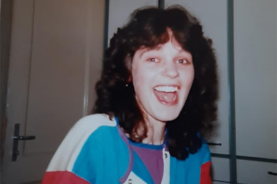 Verena Schlunnegger shown here in 1980 reacting to her first red rose on Valentine's Day in Switzerland. A gift from her first love, Angelo who now lives in Bermuda with his family. Verena and husband Chris live in Clearwater. 