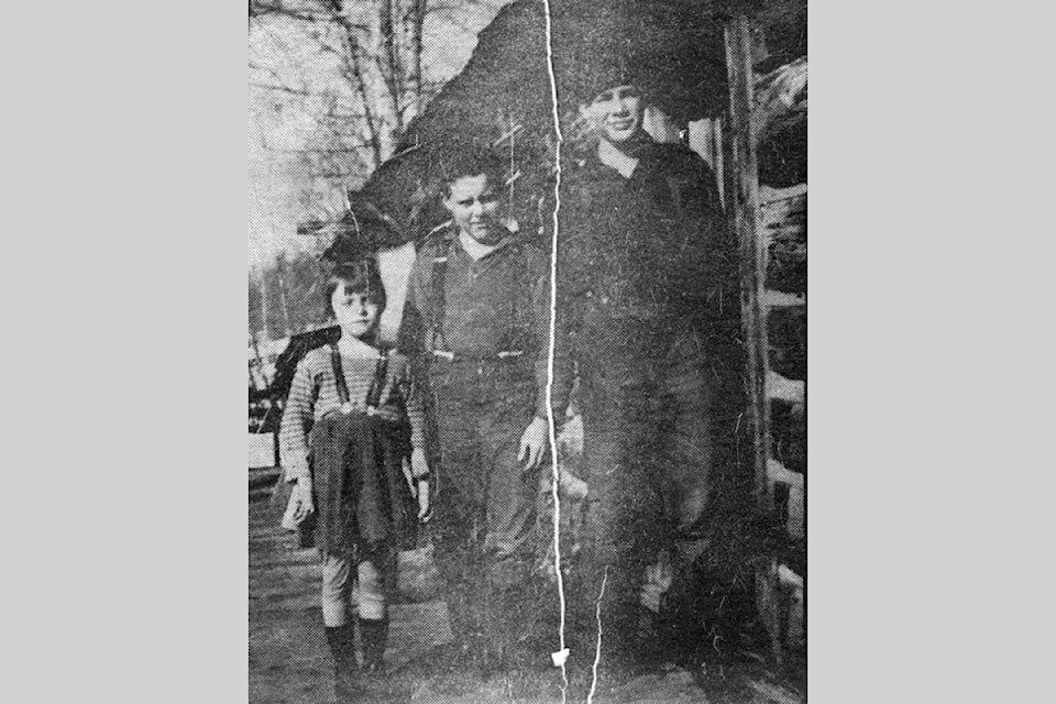 (From L - R) Donna, Lorne and Edward Buck in the 1940s in Clearwater, B.C. 