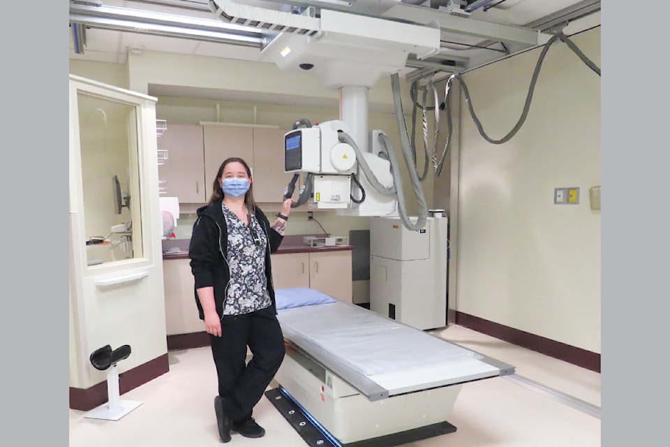 The new X-Ray machine is now operational at Dr. Helmcken Memorial Hospital as seen here with X-ray technician, Ashley. 