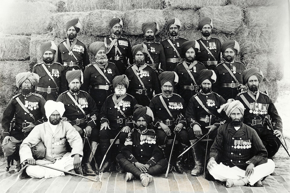 The 26th Jacob's Mountain Battery is seen in Delhi in 1911. Jawala Singh Guram is seen seated in the first row, 3rd from right.