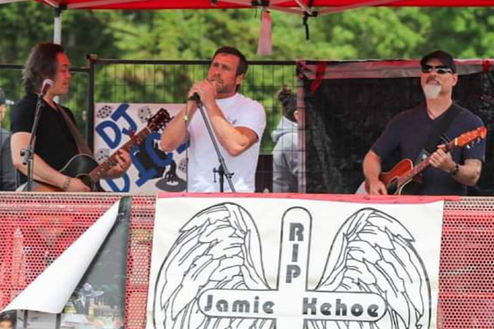 Jason Kehoe speaks during a JK All Day Sk8 Jam from a previous year. Kehoe is holding the 10th annual skate jam, in honour of his murdered son, Sept. 28 at the skate park on the Cloverdale Fairgrounds.