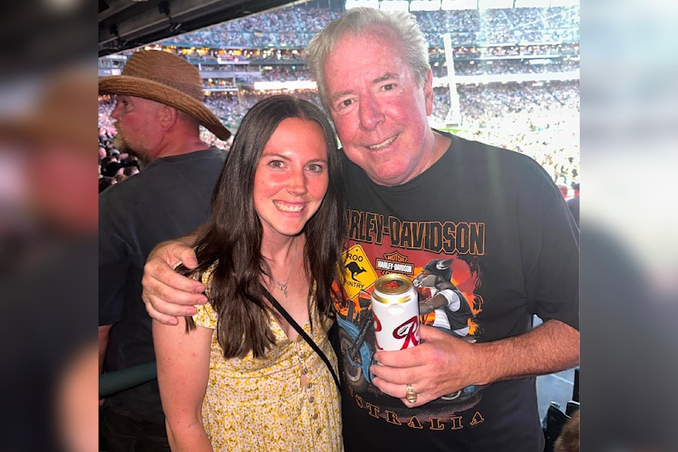 Baron Parker is seen with his daughter Sarah Parker in a photo posted to Facebook. Baron passed away recently.