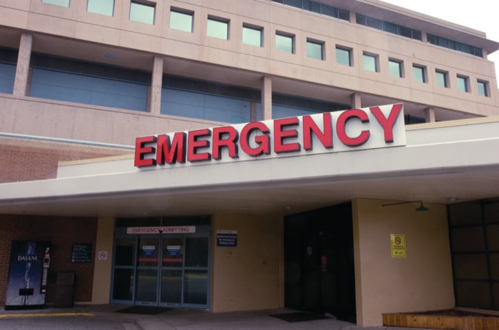 Peace Arch Hospital Emergency Ward entrance.