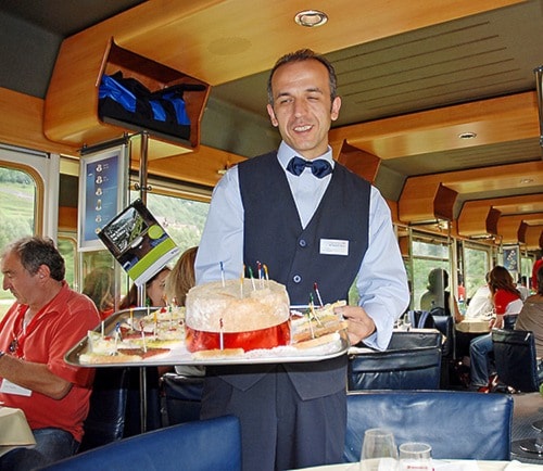 Dining onboard Swiss Rail