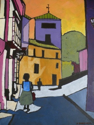 Audrey Bakewell.
Streets of Ronda. Spain. Acrylic.